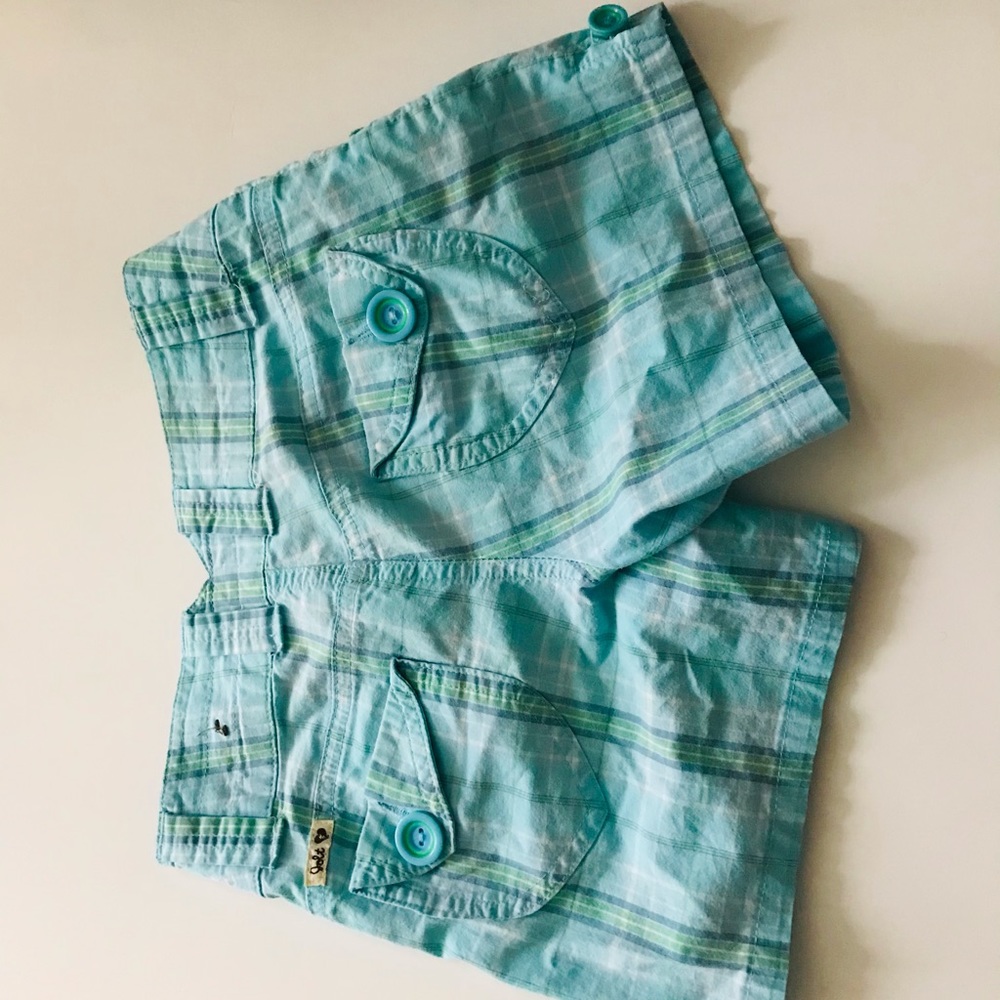 Plaid pattern kids shorts